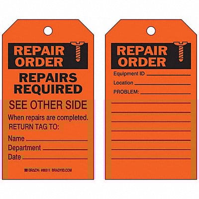 Inspection Tag 7inHx4inW HD Poly. PK10