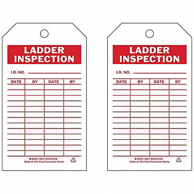 Inspection Tag 7inHx4inW Eco. Poly. PK10