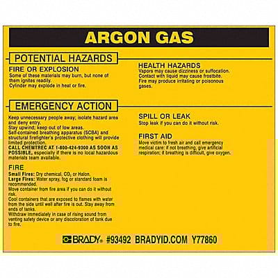 Chemical Label 3-3/4inHx4-1/2inW PK25