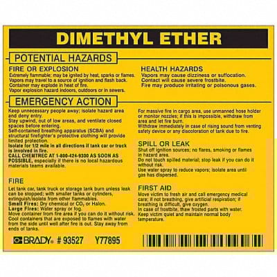 Chemical Label 3-3/4inHx4-1/2inW PK25