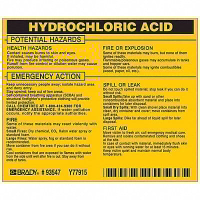 Chemical Label 3-3/4inHx4-1/2inW PK25