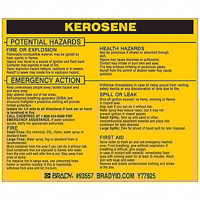 Chemical Label 3-3/4inHx4-1/2inW PK25