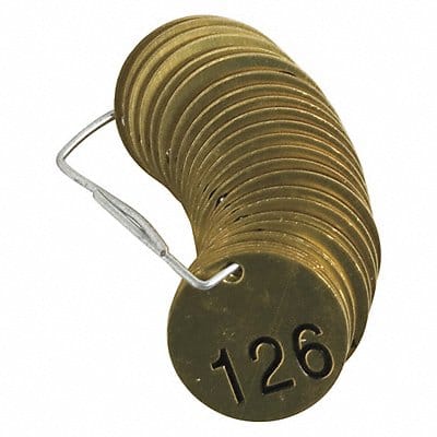 Numbered Tag Set Brass 1 1/2in W PK25