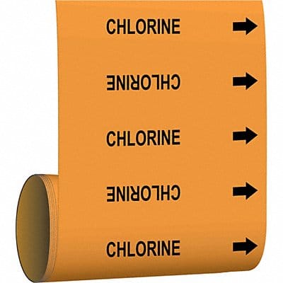 Pipe Marker Chlorine 30 ft H 8 in W