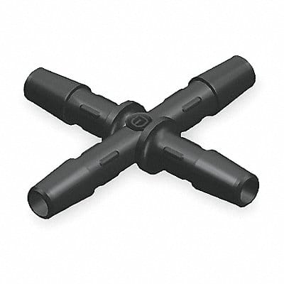 Cross Connector 1/4 In Barbed PVC PK5