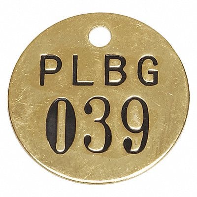 Numbered Valve Tag Gold PK25