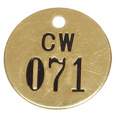 Numbered Valve Tag Gold PK25