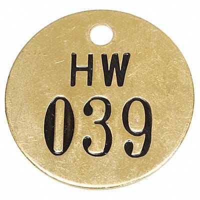 Numbered Valve Tag Gold PK25