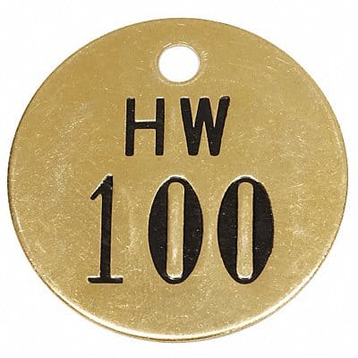 Numbered Valve Tag Gold PK25