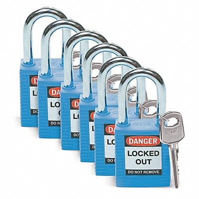 D1951 LO Padlock Blue 1-3/4 H PK6 D1951 LO Padlock Blue 1-3/4 H PK6