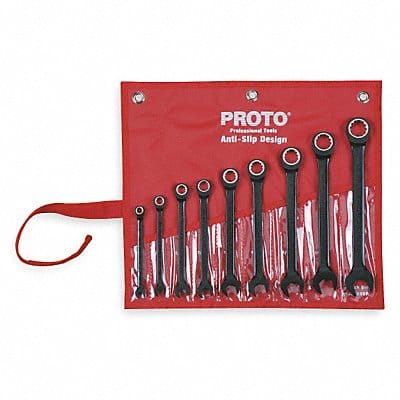 Combo Wrench Set Blk Chrome Standard 9Pc