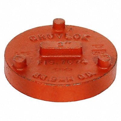 Round Cap Ductile Iron 3 in Orange