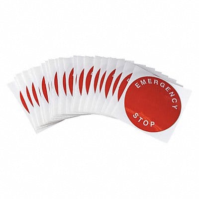 Legend Plate Label Rnd 30mm E-Stop PK25