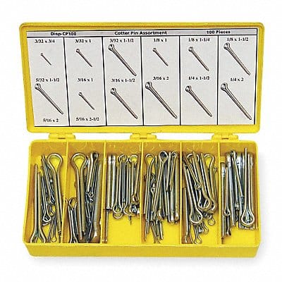 Cotter Pin Asst 18-8 1200 Pcs 10 Sizes
