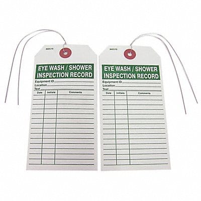 Eye Wash/Shower Inspec. Record Tag PK25