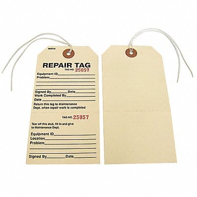Repair Tag 2-7/8 in W x 5-3/4 in H PK100