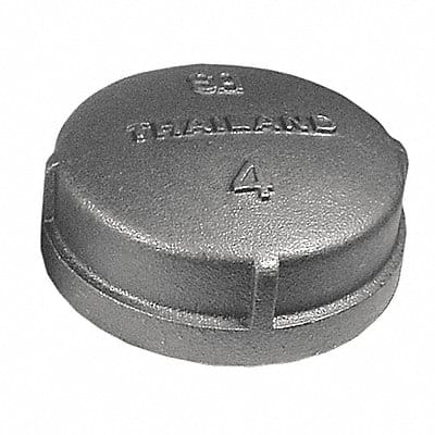 Round Cap Malleable Iron 4 in FNPT