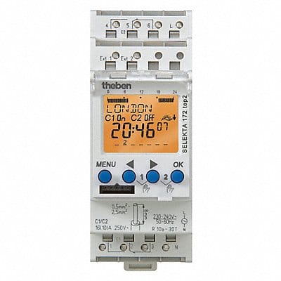 Electr Timer Din Rail Astro 24Hr/7D 2Chn