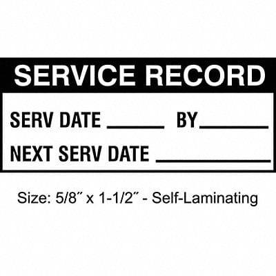 Inspection Label ENG Maintenance PK350