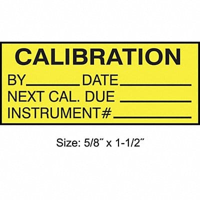 Calibration Label ENG Black/Yellow PK350