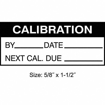 Calibration Label ENG Black/White PK350