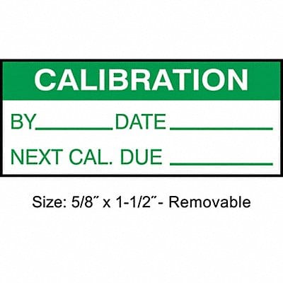 Calibration Label ENG Green/White PK350
