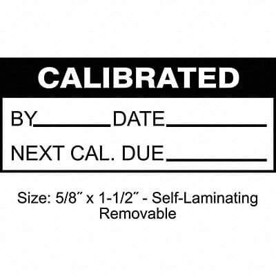 Calibration Label ENG Black/White PK350