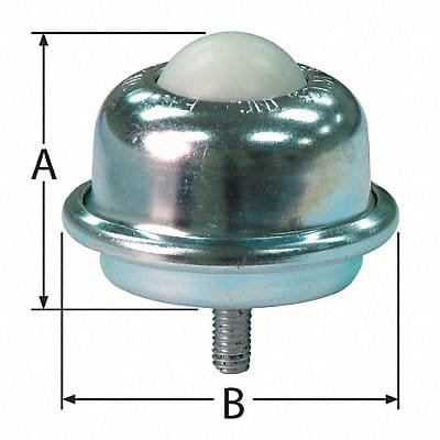 Ball Transfer Threaded Pipe 1-1/2 Ball D
