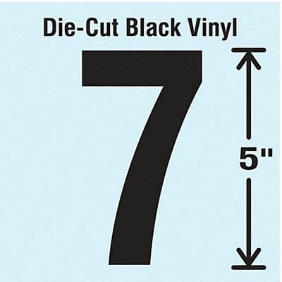 Die Cut Number Label 7 10 Cards PK10