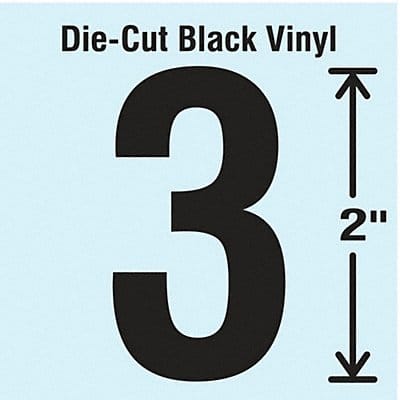 K8342 Die Cut Number Label 3 10 Cards PK10