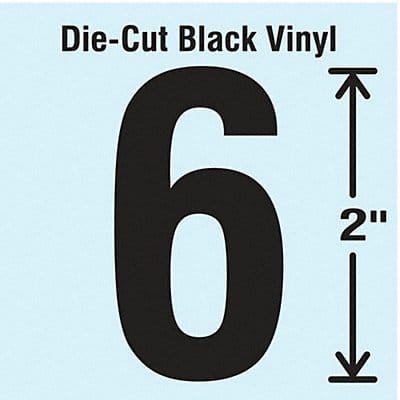 K8342 Die Cut Number Label 6 10 Cards PK10