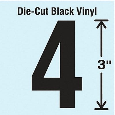 Die Cut Number Label 4 10 Cards PK10