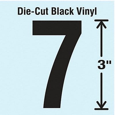 Die Cut Number Label 7 10 Cards PK10