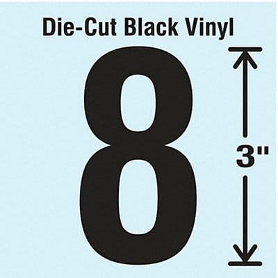Die Cut Number Label 8 10 Cards PK10