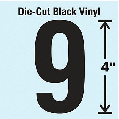 K8352 Die Cut Number Label 9 10 Cards PK10