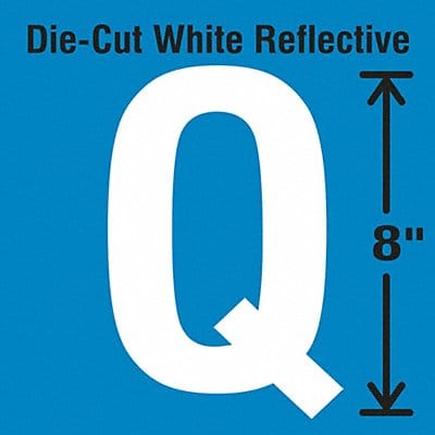 Die-Cut Reflective Letter Label Q