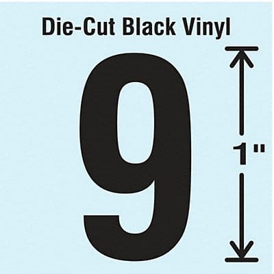 Die Cut Number Label 9 10 Cards PK10
