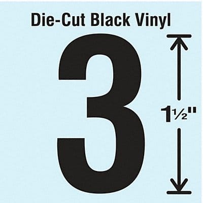 Die Cut Number Label 3 10 Cards PK10