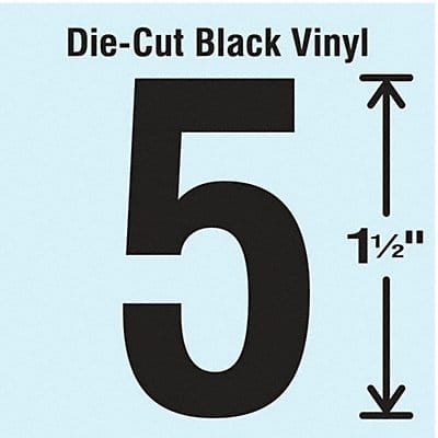 Die Cut Number Label 5 10 Cards PK10