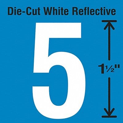 Die-Cut Reflective Number Label 5 PK5