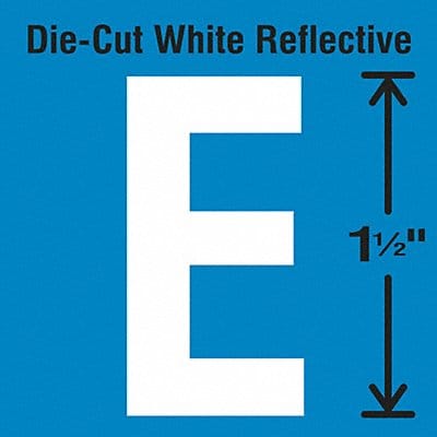 Die-Cut Reflective Letter Label E PK5