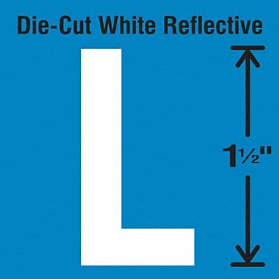 Die-Cut Reflective Letter Label L PK5