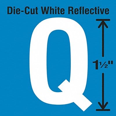 Die-Cut Reflective Letter Label Q PK5