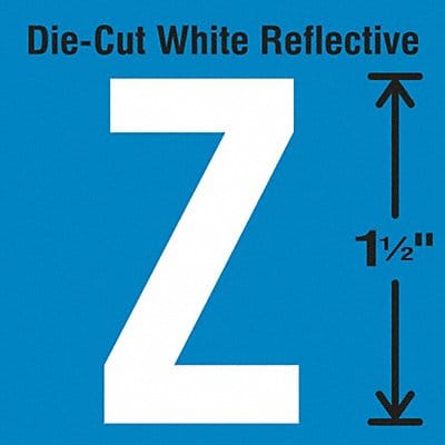 Die-Cut Reflective Letter Label Z PK5