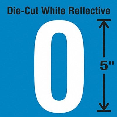 Die-Cut Reflective Number Label 0 PK5