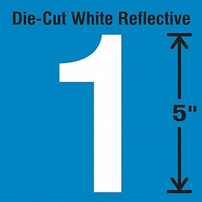 Die-Cut Reflective Number Label 1 PK5