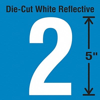 Die-Cut Reflective Number Label 2 PK5