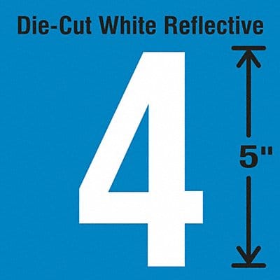 Die-Cut Reflective Number Label 4 PK5