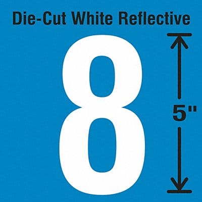 Die-Cut Reflective Number Label 8 PK5