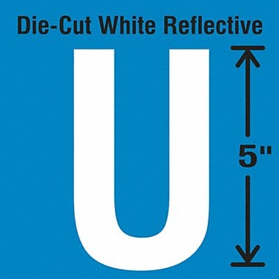 Die-Cut Reflective Letter Label U PK5